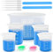 Anhow 14er Messbecher Epoxidharz, Silikonbecher Set Skala Mischbecher 600ml/250ml/100ml mit Rührstäbchen für DIY, Basteln, Labor, Küche