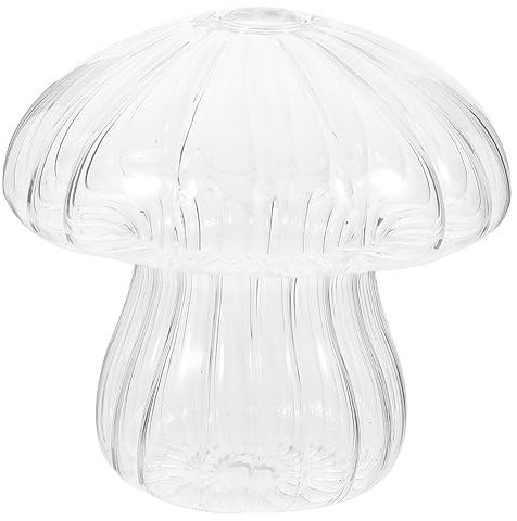 Warmhm Pilzvase aus Glas Röhrenvase alte Vase gefälscht Blumen künstliche blüten Artificial Flower Hydroponische Pflanzenvase aus Glas Pilzförmige hydroponische Pflanzenvase Transparent