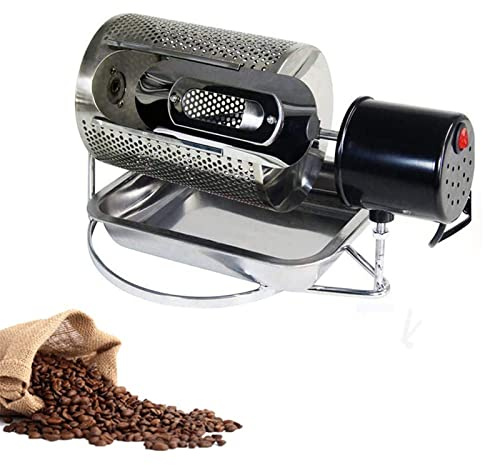 Jrcfnss Tostador de Granos de café, Máquina para Hornear en el hogar Granos de café, Rodillo Tostador de Acero Inoxidable Máquina tostadora de café, Frutos Secos eléctricos Frijoles Fritos Hornear