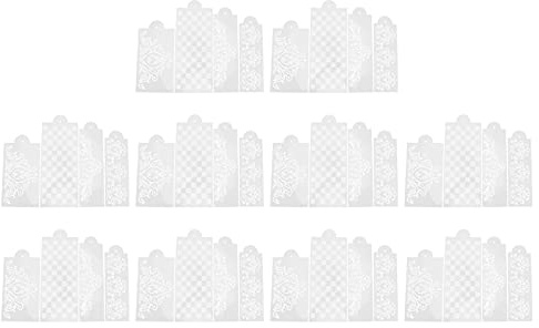 WAHEWUD Juego de 10 plantillas de estampado en aerosol para decoración de tartas, PVC Flexible, reutilizable, de calidad alimentaria, varios tamaños