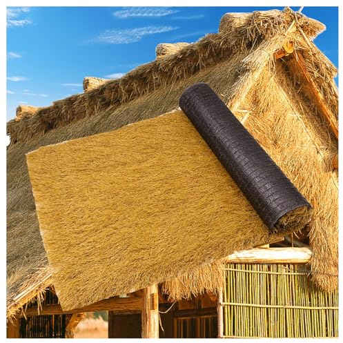 Toit de chaume artificiel, paille en plastique imperméable et ignifuge pour maisons en bois, tonnelles, toits, toits, pare-soleil, cabanes et fêtes de plage, couverture de toit de chaume durable