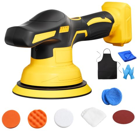 Cordless Buffer Polisher Compatible with Dewalt 20V Battery (only Tool) with 19PCS Attachments, 9 Variable Speed, Car Polishing Machines for Auto Detailing/Polishing