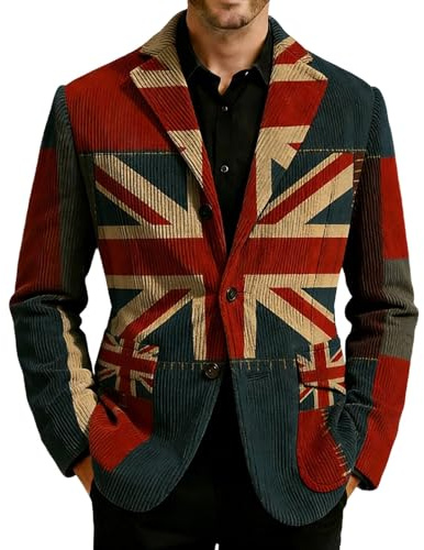 Chaqueta de traje para hombre, estampado gráfico, textura de pana, blazer a medida para negocios, bodas, fiestas, eventos formales y atuendos casuales inteligentes, diseñada para un estilo refinado de