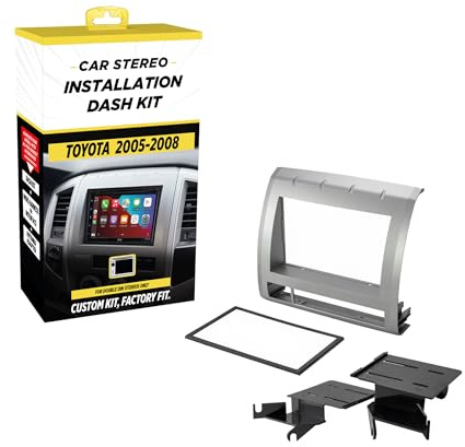 Scosche TA2053B Double DIN Radio Install Dash Kit Compatible with Select 2005-2008 Toyota Tacoma - Aftermarket Car Stereo Installation Kit - See Fit Guide in Images to Verify Vehicle Compatibility