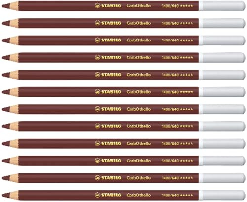 STABILO CarbOthello - Chalk-Pastel Pencil - Pack of 12 - Caput Mortuum Violet