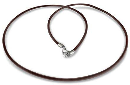 Vifaleno Collar de Cuero, Cuero de Vaca, Color cáfe Oscuro, 2mm, Acero Inoxidable Cierre de Langosta