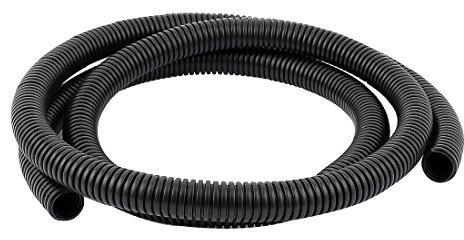 sourcing map Gaine Cable électrique Fil Protection Tube de conduit ondulé en plastique de 1,6 m 15 x 18 mm pour jardin, bureau noir
