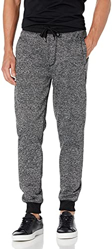Southpole Men's Fleece Jogger, New Marled Black, Medium