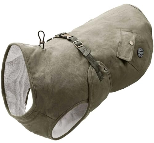 HUNTER Hundemantel UPPSALA TREND, für kalte Tage, wasser- & windabweisend, wärmend, Parka-Stil, modisch, trendig & rustikal, mit Baumwolle, gefüttert, waschbar, verstellbar, Farbe: khaki, Größe: 45