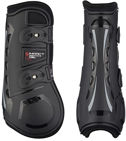 LeMieux Botas de tendón de Caballo, Equipo de protección y Equipo de Entrenamiento, Botas equinas, envolturas y Accesorios, protección y Soporte para tendones, Negro Resistente a los Impactos, Large