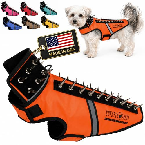 CoyoteVest SpikeVest Dog Harness, Made in the USA, S-Fluorescent Orange