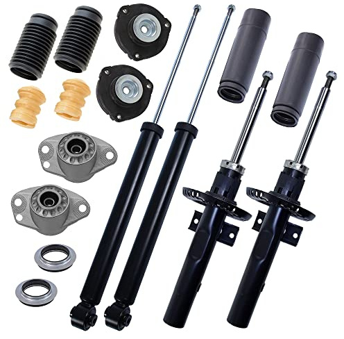 ATEC Germany 4x ammortizzatore a gas a pressione anteriore e posteriore con supporto e kit antipolvere, compatibile con SKODA FABIA 1 (6Y2), FABIA 1 (6Y3), FABIA 2 (542) (545), VW POLO (9N_, 9A_)
