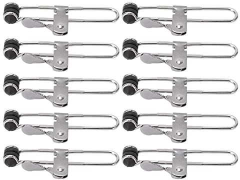 Lever Action Grid Clamp, 10pcs Multifunctional Stainless Steel Tile Mounting Clips, Universal Rubber Head Suspended Ceiling Hand Tools for Construction Site, Renovation, Ceiling Installation