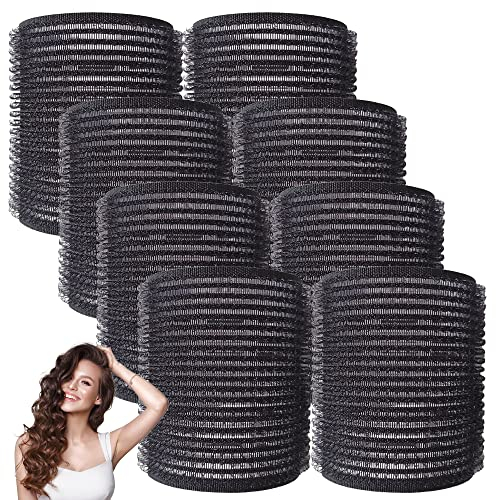 SOL 8pk Black Hair Rollers for Hair Volume - Self Holding Rollers for Long & Short Hair - Boost Volume, Create Bouncy Waves, Reduce Heat Damage - Compact, Travel-Friendly Styling Curler