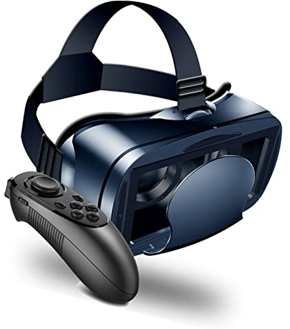 Pro 3D VR Headset für Kinder Erwachsene, Blaulicht Augenschutz 3D VR Virtual Reality Brille mit Fernbedienung für Handyspiele