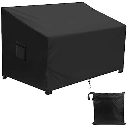 Btstil Abdeckung Gartenbank für Bank 2 Sitzer, Outdoors Schutzhülle für Loveseats, 420D Oxford Wasserdicht & Anti-UV Gartenmöbel Lounge Abdeckhauben Schutzhülle für Lounge Sofa (138*99*61/89cm)