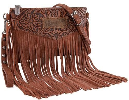 Wrangler Clutch Wristlet Fringe Purse Western Crossbody Bags for Women WG63-181BR