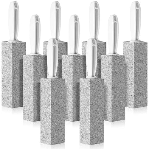 Bimsstein mit Griff für Toilettenreinigung, 9 Stück, graue Bimsstein-Toilettenbürste für die Reinigung von WC, Badewannen, Grill, Küchenspüle
