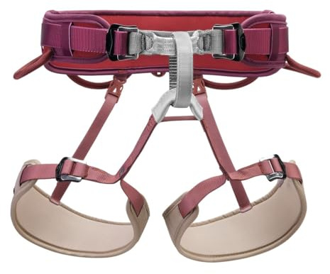 PETZL CORAX Klettergurt DARK RED Größe 1 verstellbar, komfortabler Hüftgurt für Klettern Halle Fels Klettersteig, gepolstert mit Materialschlaufen