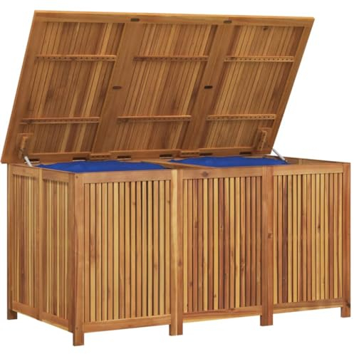 vidaXL Caja de Almacenaje de Jardín, Baúl Exterior, Arcón para Cojines Mantas Juguetes Almohadas, Caja de Almacenaje para Balcón, Madera Maciza Acacia