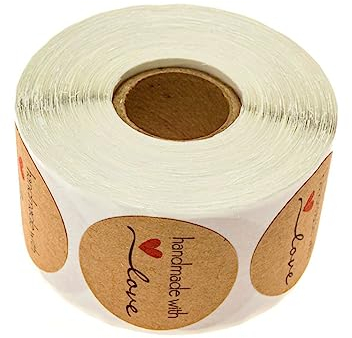 CAXUSD 1rolle Kraftpapier Aufkleber Für Und Pro Selbstklebende Etiketten Für Dankeskarten Party Deko Und Handwerk Beschreibbar Für Scrapbooking Und Geschenktüten