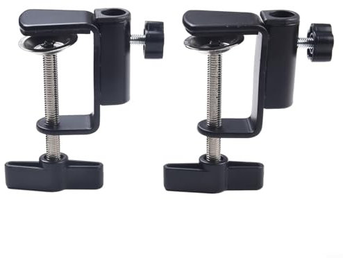 Lot de 2 supports de microphone de type C pour lampe de table en alliage (noir)
