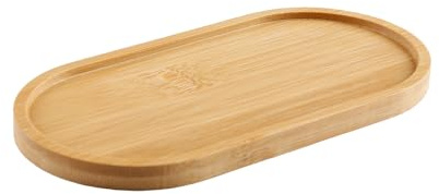 Bojueshaw Bamboo Soap Trays,Dresser Jewelry Ring Dish,Multi-Functional Oval Serving Dishes for Bathroom,Kitchen & Home Decor