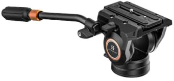 K&F CONCEPT Fluid Head, Tripod Fluid Head with Flexible 360° Pan & +90°/-75°, Lightweight Fluid Video Head Silky-Smooth Stable Tripod Head Mount Max Load 17.6lbs/8kg-BV40