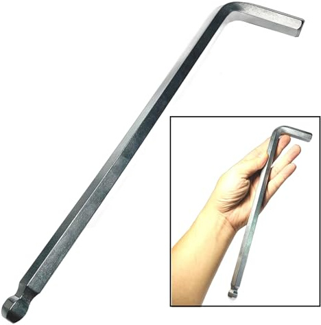 ZDingTech 1pcs 1/2 Ball End Allen Wrench sets,1/2 Hex Key Wrench set,10.43 inch lengh allen key Door Key L Shaped hex wrench set with Long Arm.