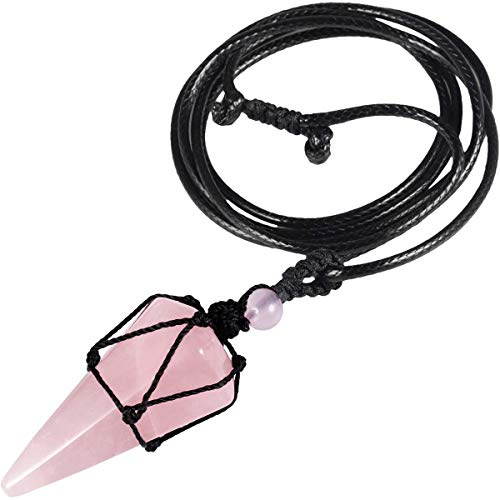 WBYSFR Healing Crystal Point Stone Pendel Halsband för kvinnor och män, Reiki Chakra Dowsing Divination Pendel, Justerbar
