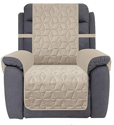 Ameritex Waterproof Nonslip Recliner Cover Christmas Decor Stay in Place, Dog Couch Recliner Cover Furniture Protector for Pets and Kids (Beige, 23'')