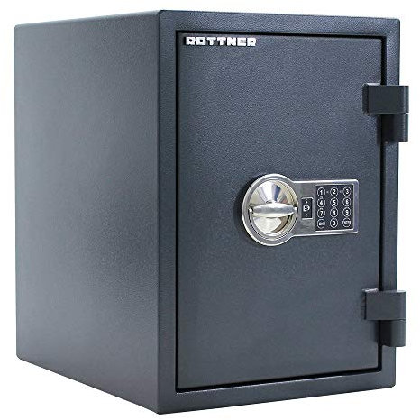 Rottner Fire Hero 50 Dokumententresor EN1 Elektronikschloss 30 minütiger Feuerschutz verstellbarer Fachboden inkl. Befestigungsmaterial