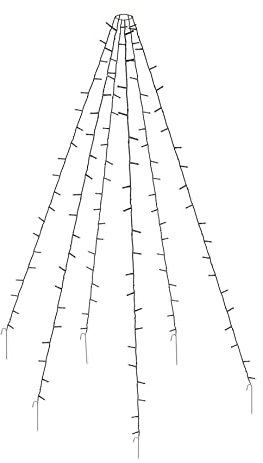 Spetebo LED Weihnachtsbaum Überwurf - mit 6 Strängen á 2,08m - 192 LED in warm weiß Lichterkette Lichternetz Tannenbaum Fahnenmast Beleuchtung innen außen