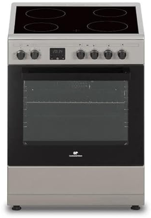 Cuisiniere vitrocéramique CONTINENTAL EDISON CECV60FCS - 4 feux - L58,8 xP61 xH83 cm - Silver