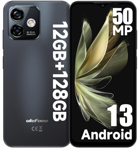 Ulefone Note 16 Pro Teléfono Móvil Libres(2024), Smartphone Android 13, 12GB+128GB ROM/TF-256GB, Cámara 50MP+8MP, 6.52 Pantalla, Telefono 4400mAh, 4G Dual SIM/Huella Digital/Face ID/OTG/GPS/WiFi-5G