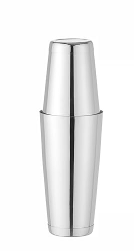 HENDI Cocktail Shaker, BarUp, agitatore Boston Tin-on-Tin, uso universale, 2 bicchieri di metallo ponderati: 600ml, ø90x(H)140mm e 800ml, ø92x(H)174mm, acciaio inox