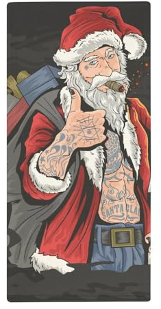 FZRTGOP Weihnachtsmann Handtücher Schnelltrocknend Waschlappen Badetücher Handtuch Für Sport Spa Yoga 73x35cm