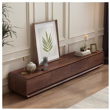 DLAZUM Meuble TV Moderne en Noyer, Console TV et multimédia pour Le Salon, 200cm