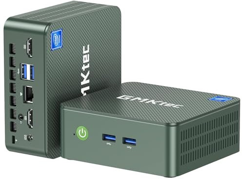 GMKtec Mini-PC Computer N95 (Turbo 3,4 GHz) 16 GB DDR4 512 GB SSD Desktop-Computer 4K Dual HDMI Display/3x USB 3.2/WiFi 5 BT5.0/RJ45 Ethernet Nucbox G3S