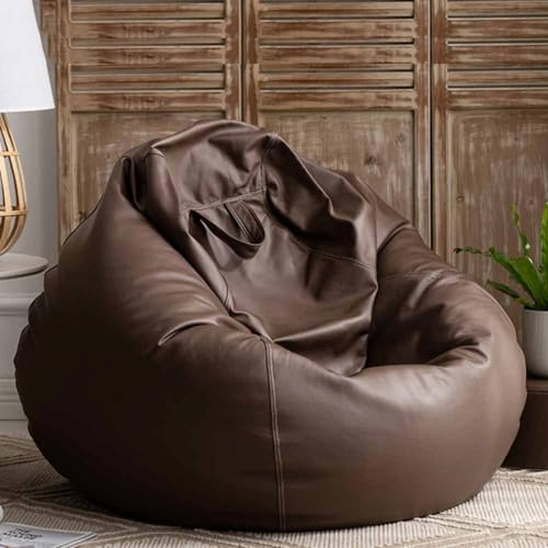 Fodera per poltrona sacco grande, 1 m, ecologica, in finta pelle, senza imbottitura, per soggiorno, camera da letto, giardino, giochi e serate cinematografiche (colore: colore)
