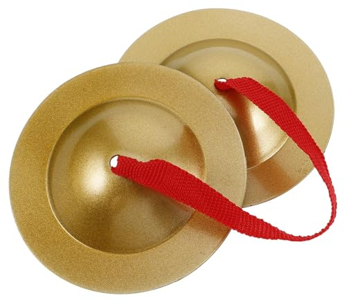 ORFOFE Piccoli Piatti a Mano per Bambini in Metallo Oro, Strumento Musicale Versatile e Compatto per Balli e Concerti per Ragazzi