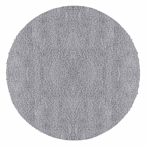 Carpetsale24 Shaggy Hochflor Teppich, 120 cm Rund, Hellgrau, weich, flauschig, modern, einfarbig, Ideal unter Beistelltisch oder im Flur, für Wohnzimmer Schlafzimmer Flur