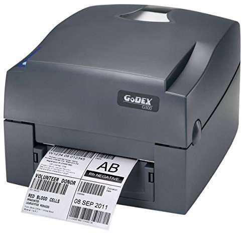 Godex G500, stampante per etichette con trasferimento termico e termico diretto, etichettatrice 203 dpi, modello con guida centrale a strappo