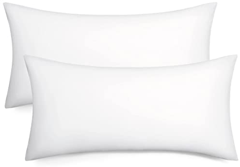 Bedsure Kissenbezug 40 x 80 2er Set - 100% Baumwolle Kopfkissenbezug 40x80, Kissenbezüge mit Reißverschluss, Kissenhülle - Weich Atmungsaktiv und Langlebig, Oeko-TEX Zertifiziert, Weiß