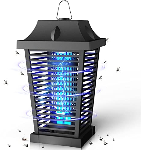 Lámpara Antimosquitos Eléctrico, 20W UV LED Mata Mosquito Lámpara Trampa, 4500V Atrapa Insectos para Insectos, Moscas, Polillas, Alcance Efectivo 100m² para Jardín, Dormitorio, Salón, Cocina
