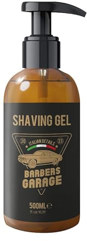 Barbers Garage esclusivo gel da barba (500 ml) – Italian Details – appositamente progettato per definire contorni come baffi, barba di capra e cotolette