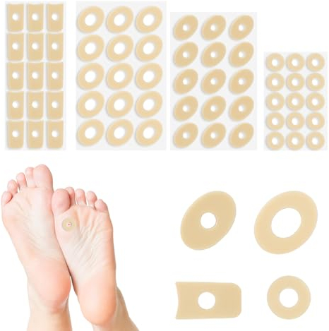 Giantree 60 cerotti per calli, in schiuma di lattice morbida, per calli, anti-attrito, riduce il dolore ai piedi e al tallone (4 forme)