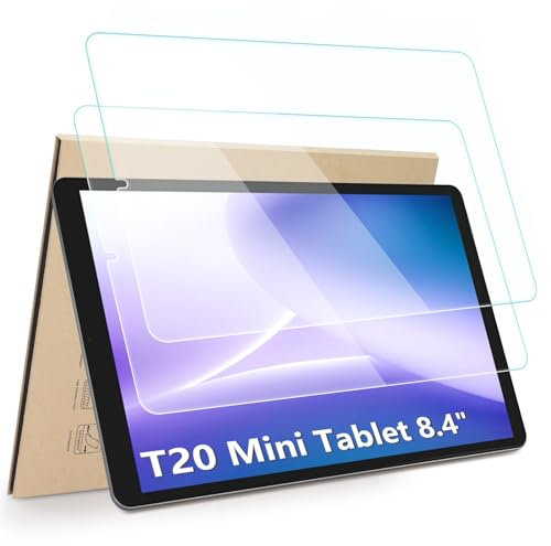 Hianjoo 2 Piezas Protector de Pantalla Compatible con DOOGEE T20 Mini Tablet 8.4, Premium Cristal Tablet Salvapantallas Vidrio Templado [9H Dureza Alta Claridad Sin Burbujas]