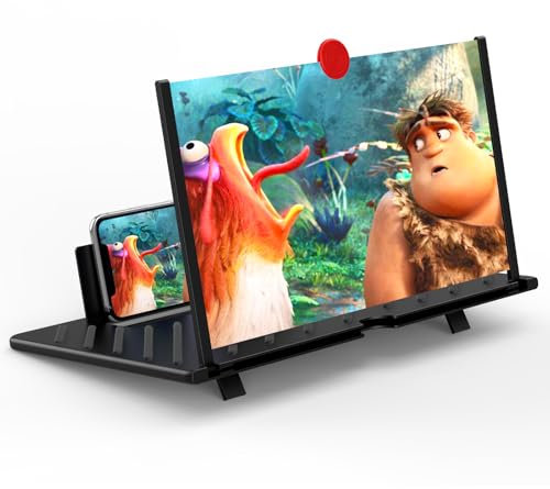 20 Inch Screen Magnifier for Cell Phone, 3D HD Screen Expander for Movies, Videos and Gaming, Foldable Phone Stand with Viewing Amplifier,