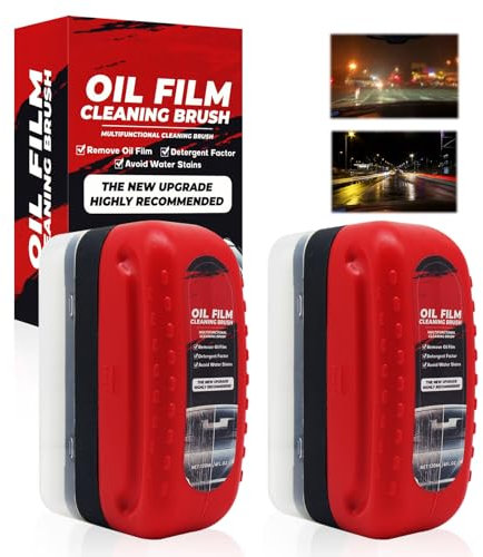 Horuili® 2 pièces Brosse de Nettoyage pour film d'huile de voiture, Enlève film d'huile de vitre pour voiture, Enlève film d'huile pour pare-brise, Brosse de Nettoyage pour Film d'huile Automobile
